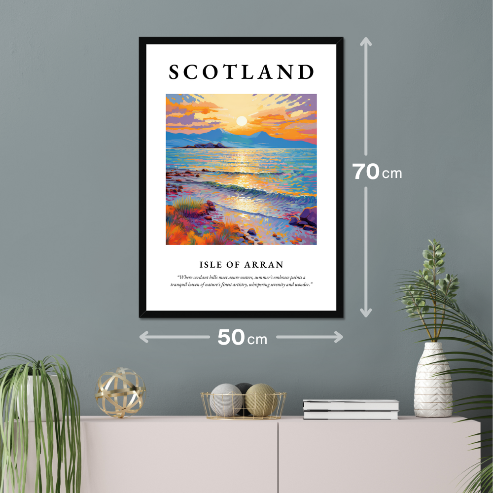 Poster of Isle of Arran hanging on a wall