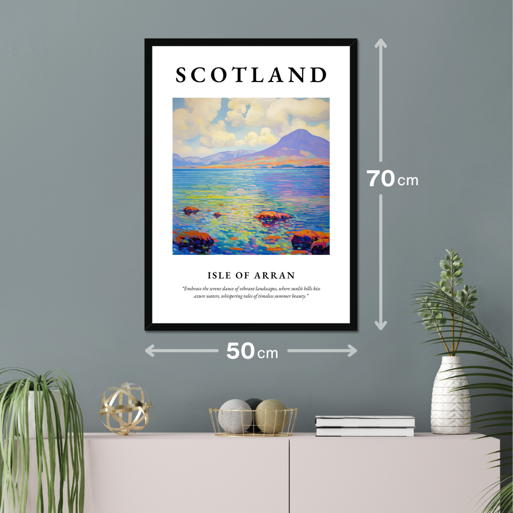 Poster of Isle of Arran hanging on a wall