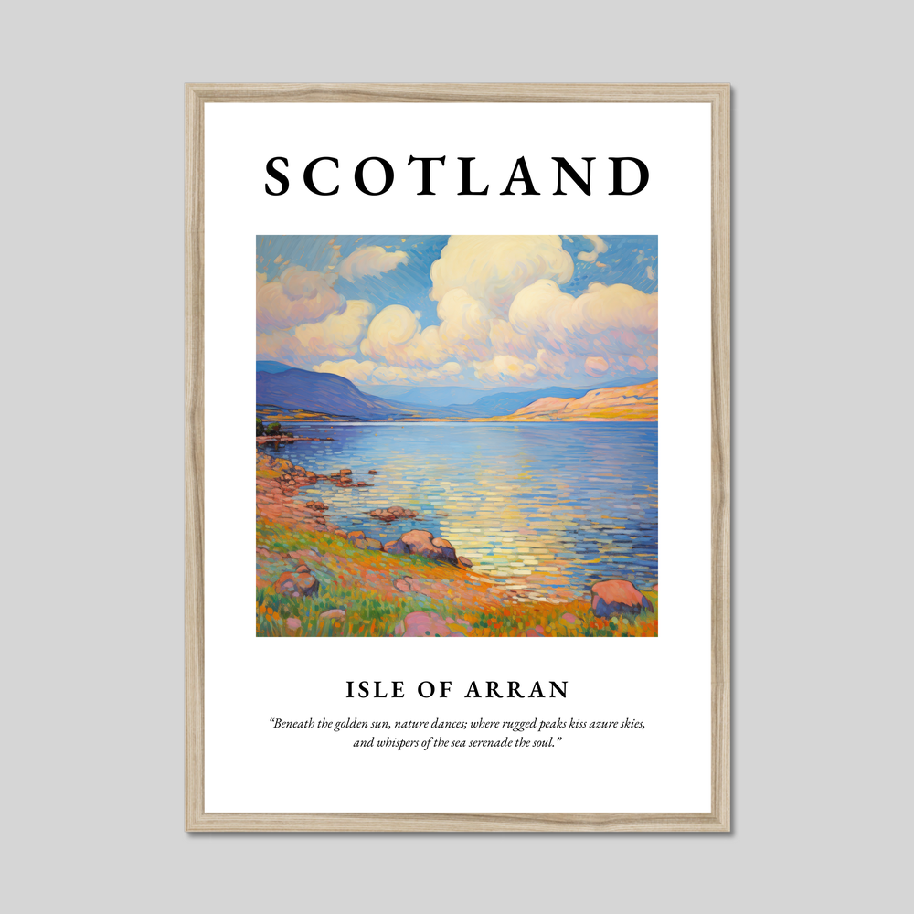 Poster in a natural frame with the word Scotland