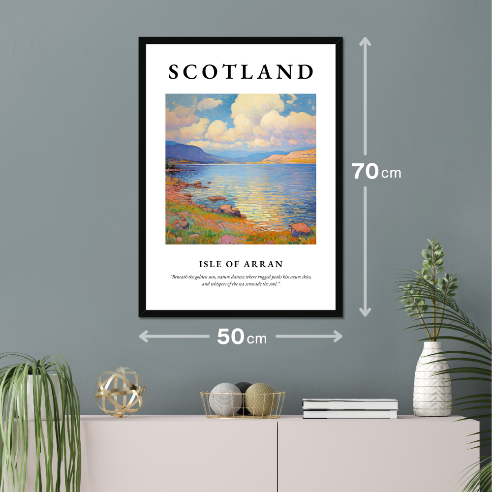 Poster of Isle of Arran hanging on a wall