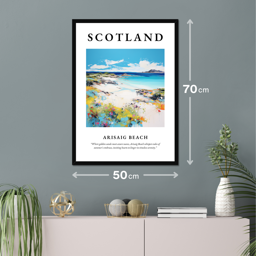 Poster of Arisaig Beach hanging on a wall