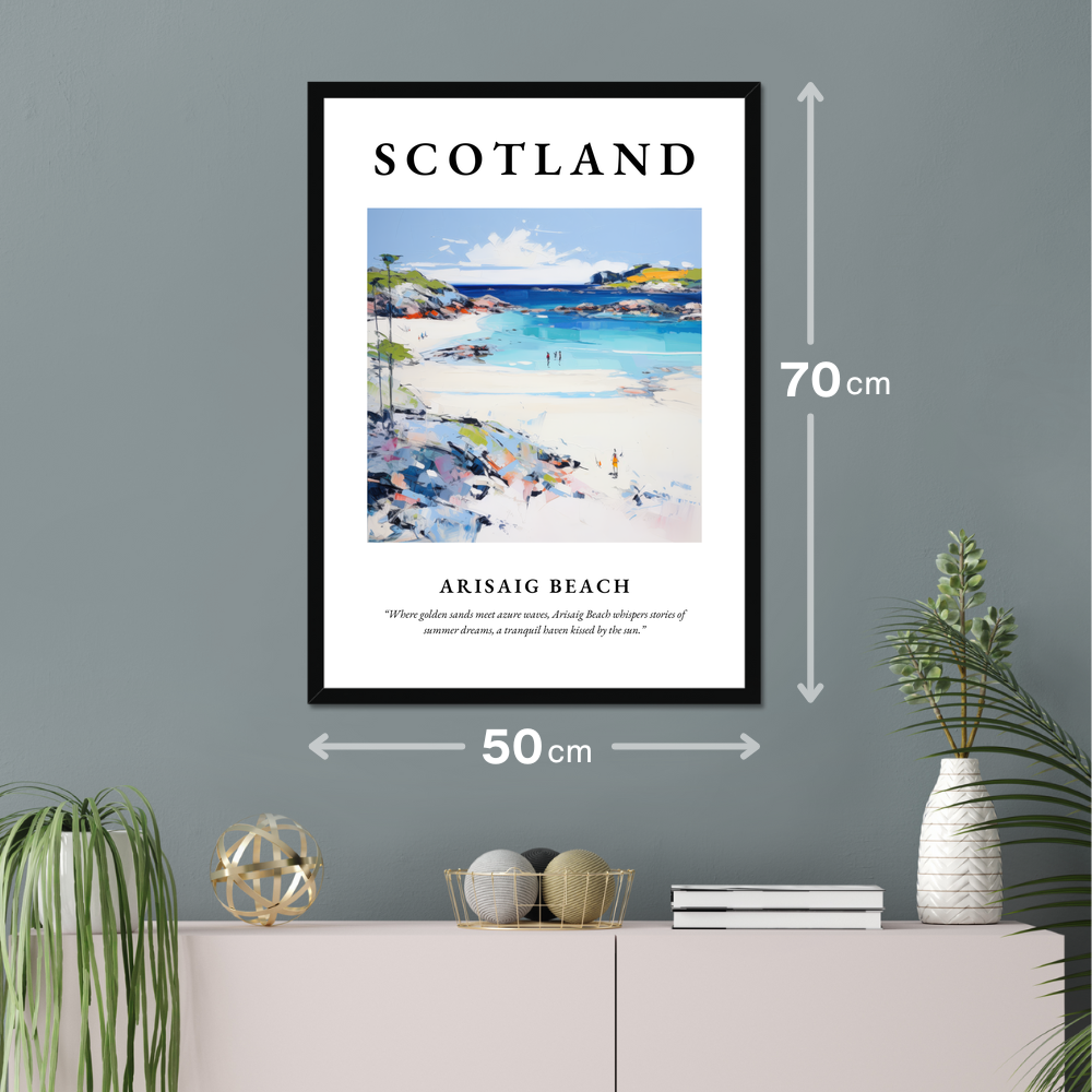 Poster of Arisaig Beach hanging on a wall