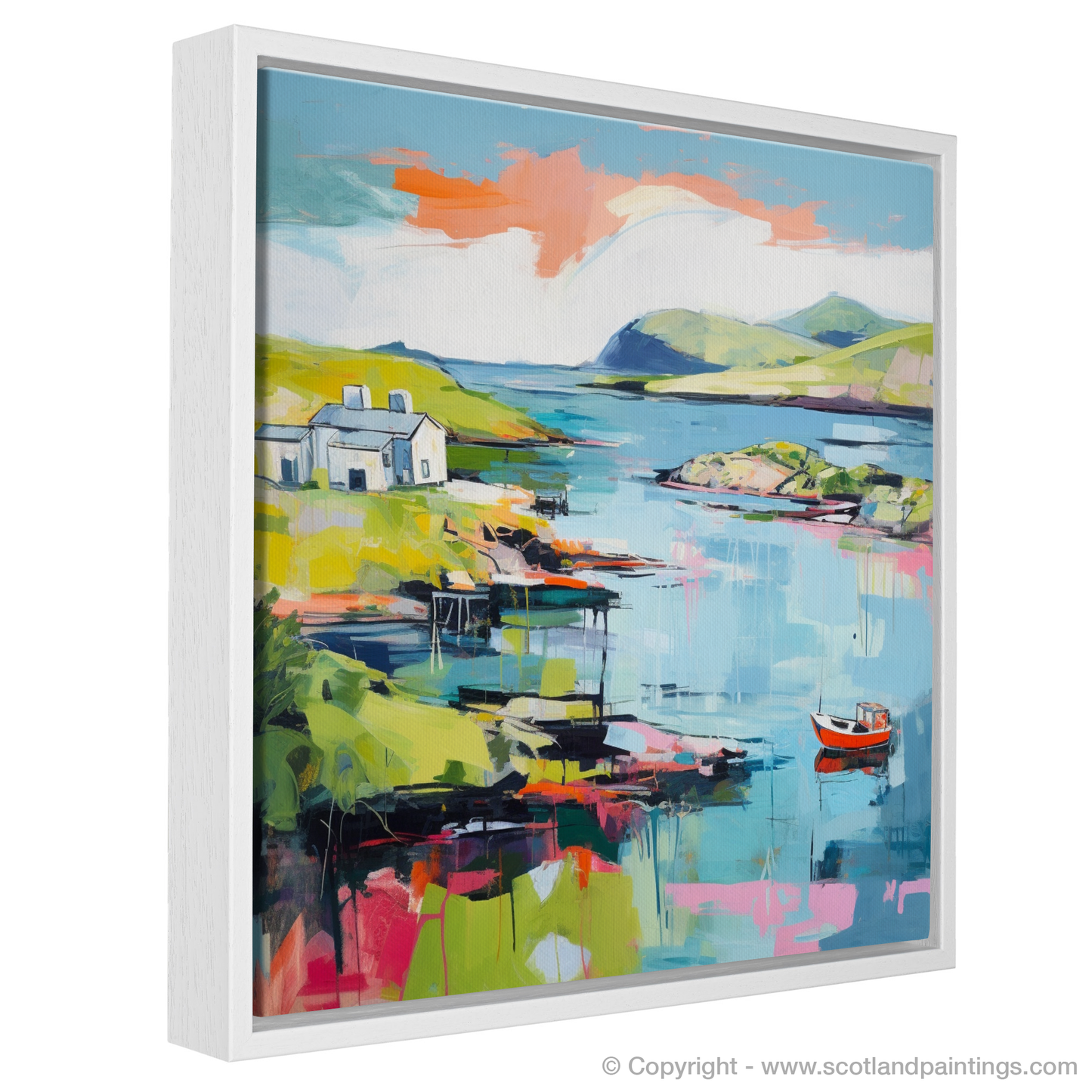 Painting and Art Print of Isle of Ulva, Inner Hebrides in summer. Summer Splendour of Isle of Ulva.