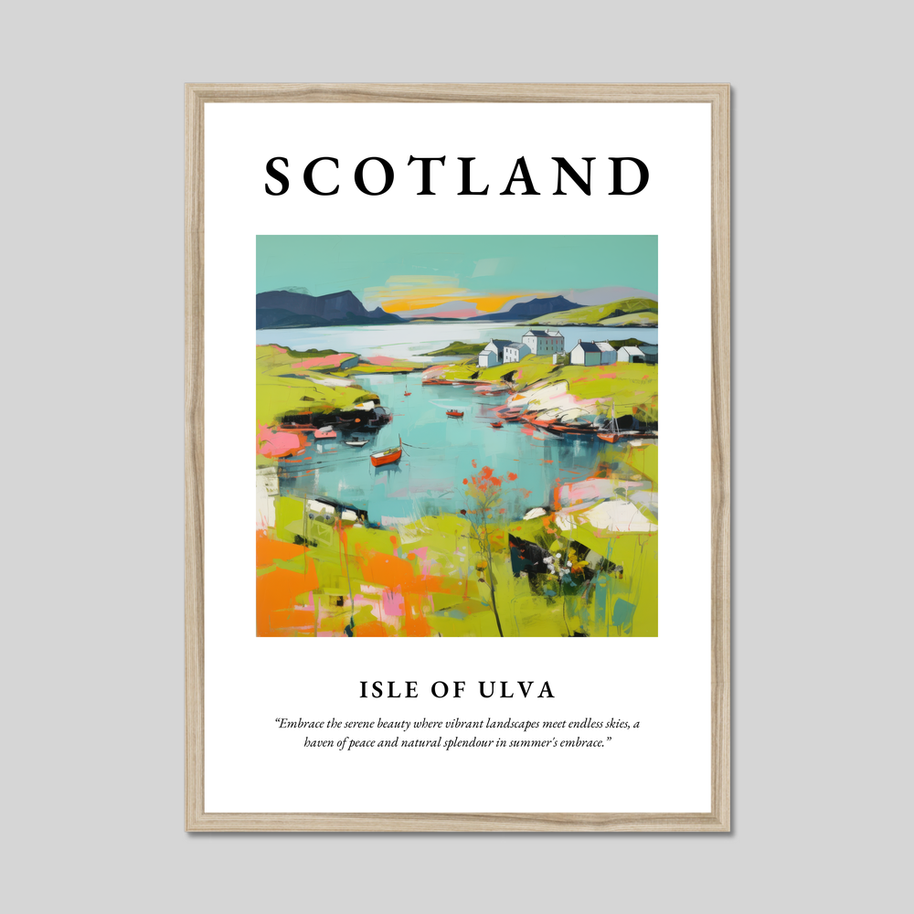 Poster in a natural frame with the word Scotland