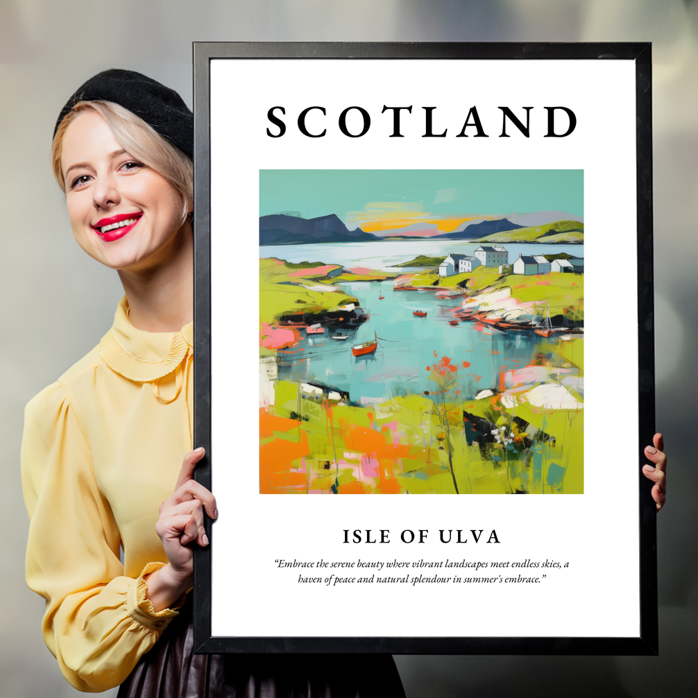 Person holding a poster of Isle of Ulva