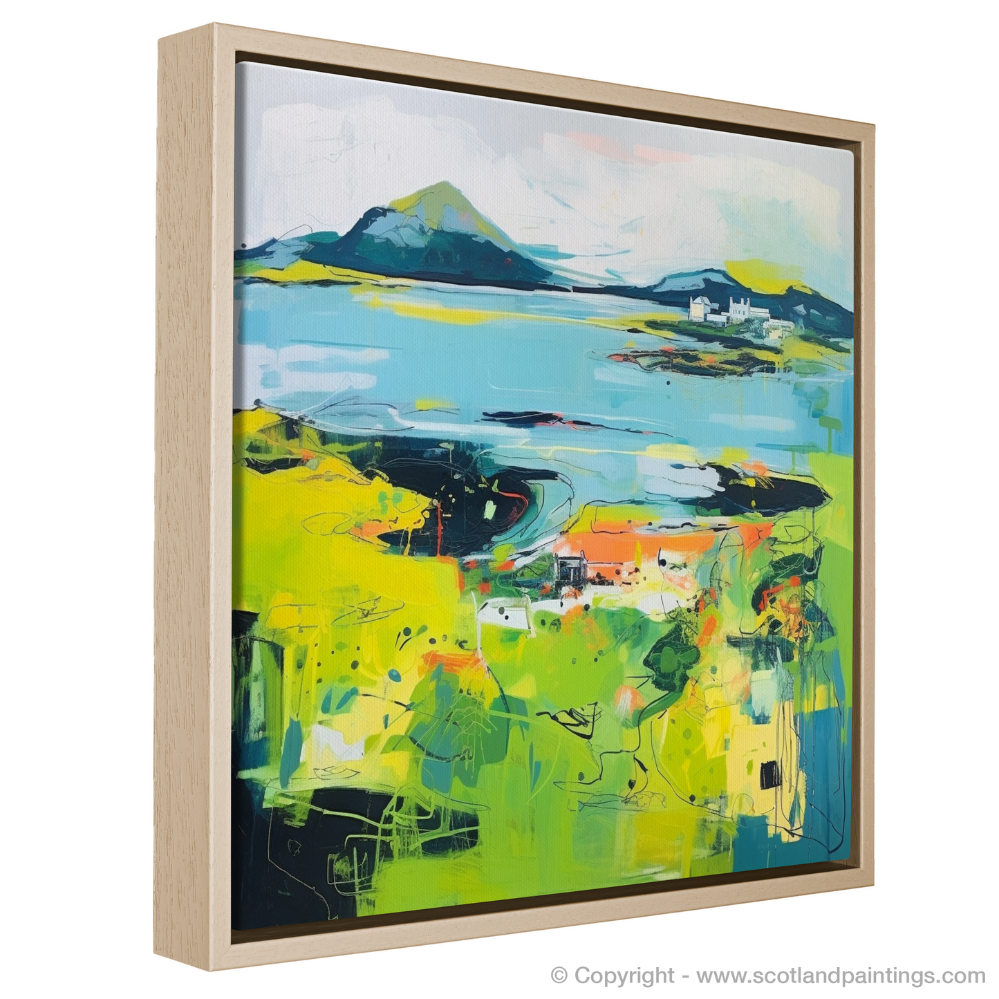 Painting and Art Print of Isle of Ulva, Inner Hebrides in summer entitled "Summer Symphony: Isle of Ulva's Vibrant Essence".