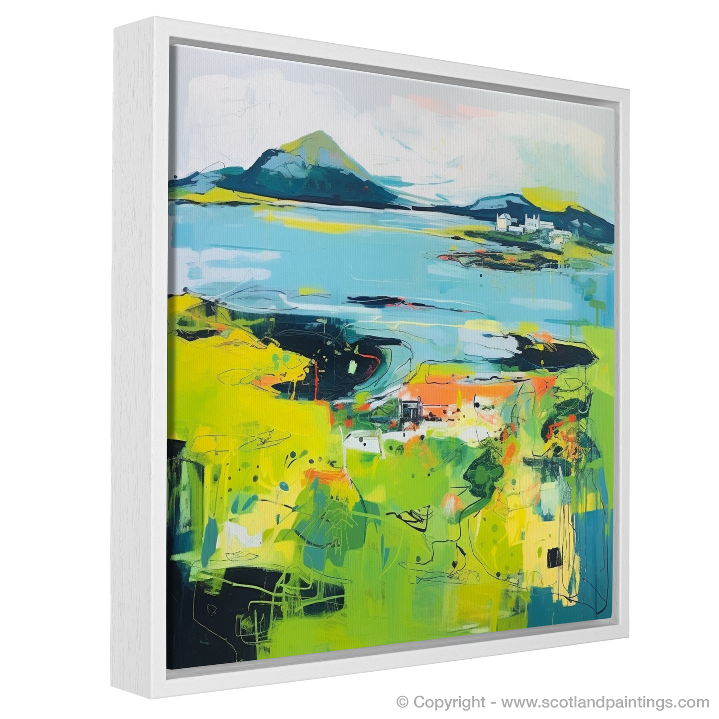 Painting and Art Print of Isle of Ulva, Inner Hebrides in summer entitled "Summer Symphony: Isle of Ulva's Vibrant Essence".