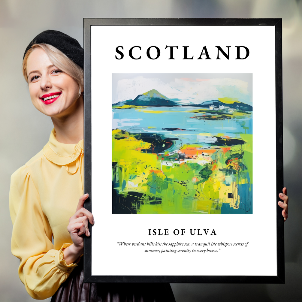 Person holding a poster of Isle of Ulva