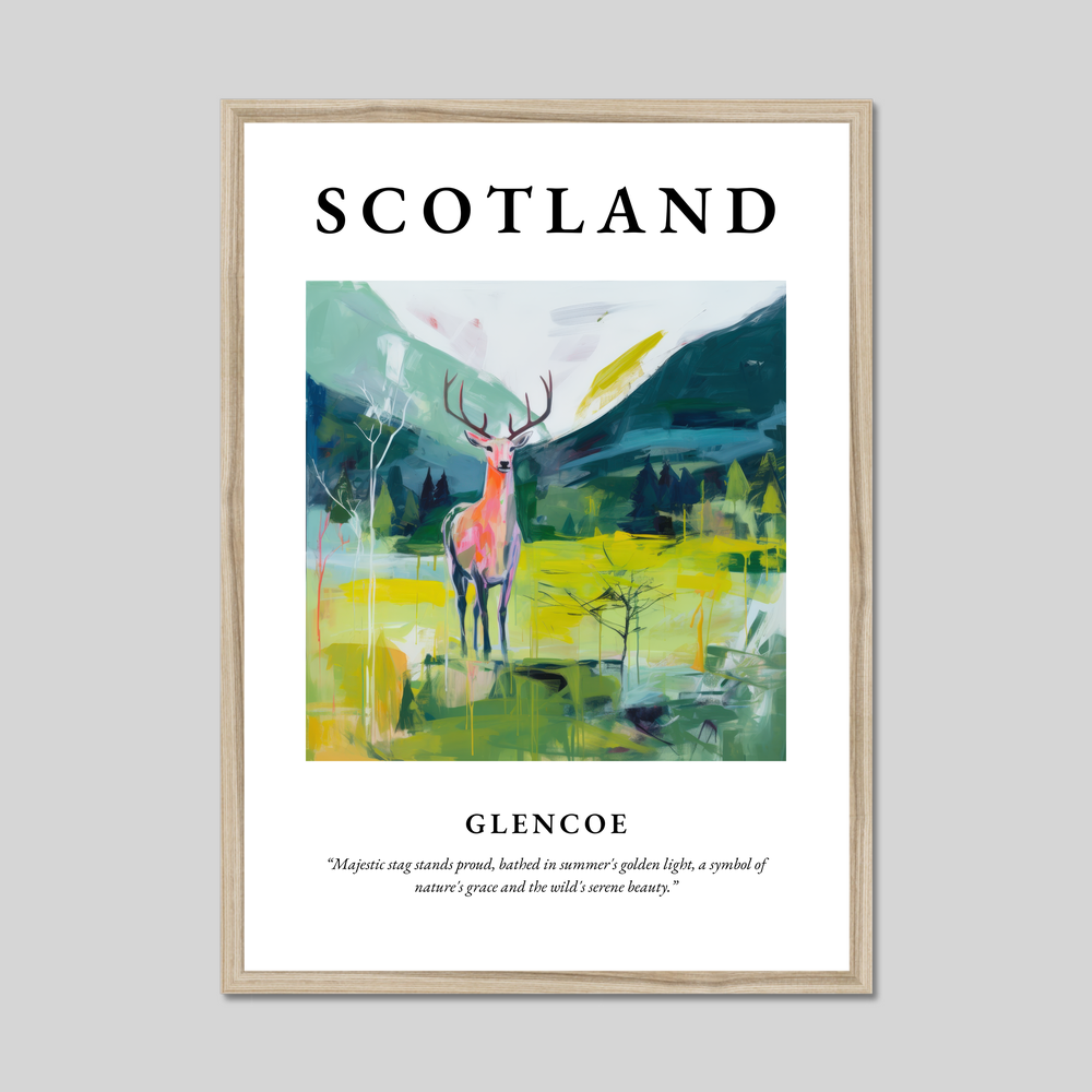 Poster in a natural frame with the word Scotland