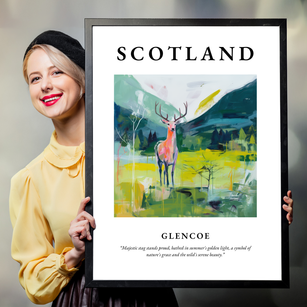 Person holding a poster of Glencoe