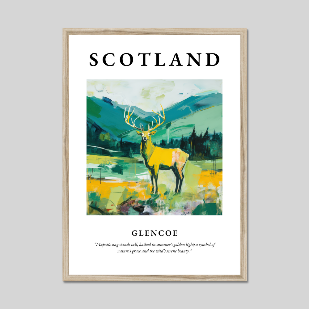 Poster in a natural frame with the word Scotland