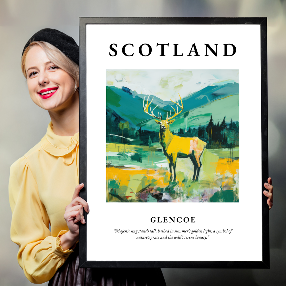 Person holding a poster of Glencoe