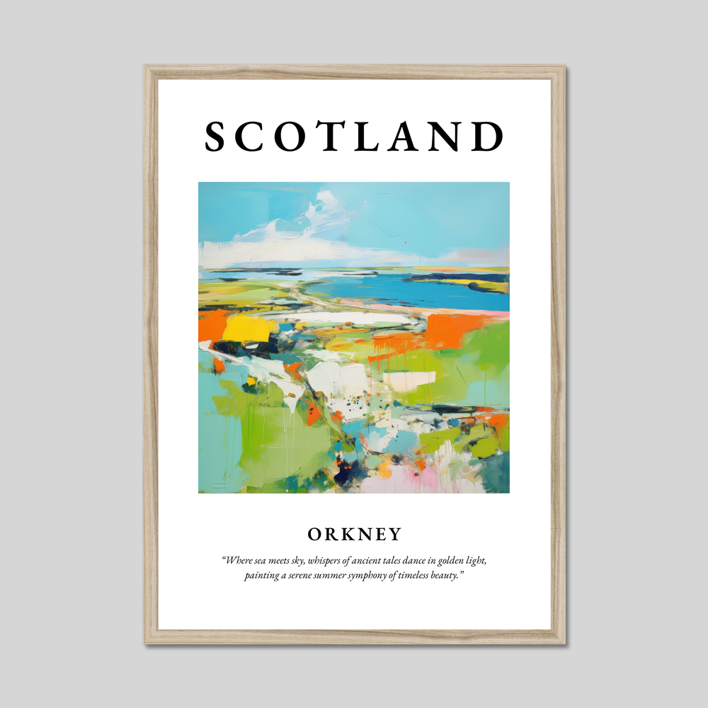 Poster in a natural frame with the word Scotland