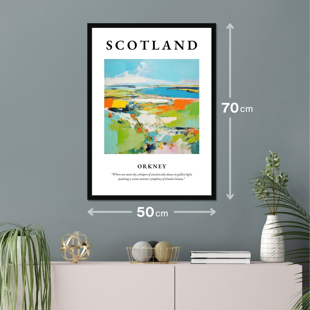 Poster of Orkney hanging on a wall