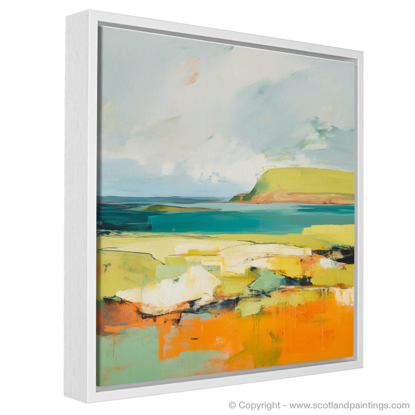 Painting and Art Print of Orkney, North of mainland Scotland in summer entitled "Orkney Summer Dreams: An Abstract Escape".