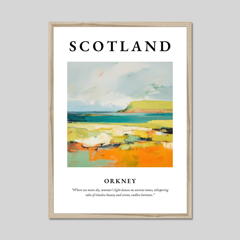 Poster in a natural frame with the word Scotland