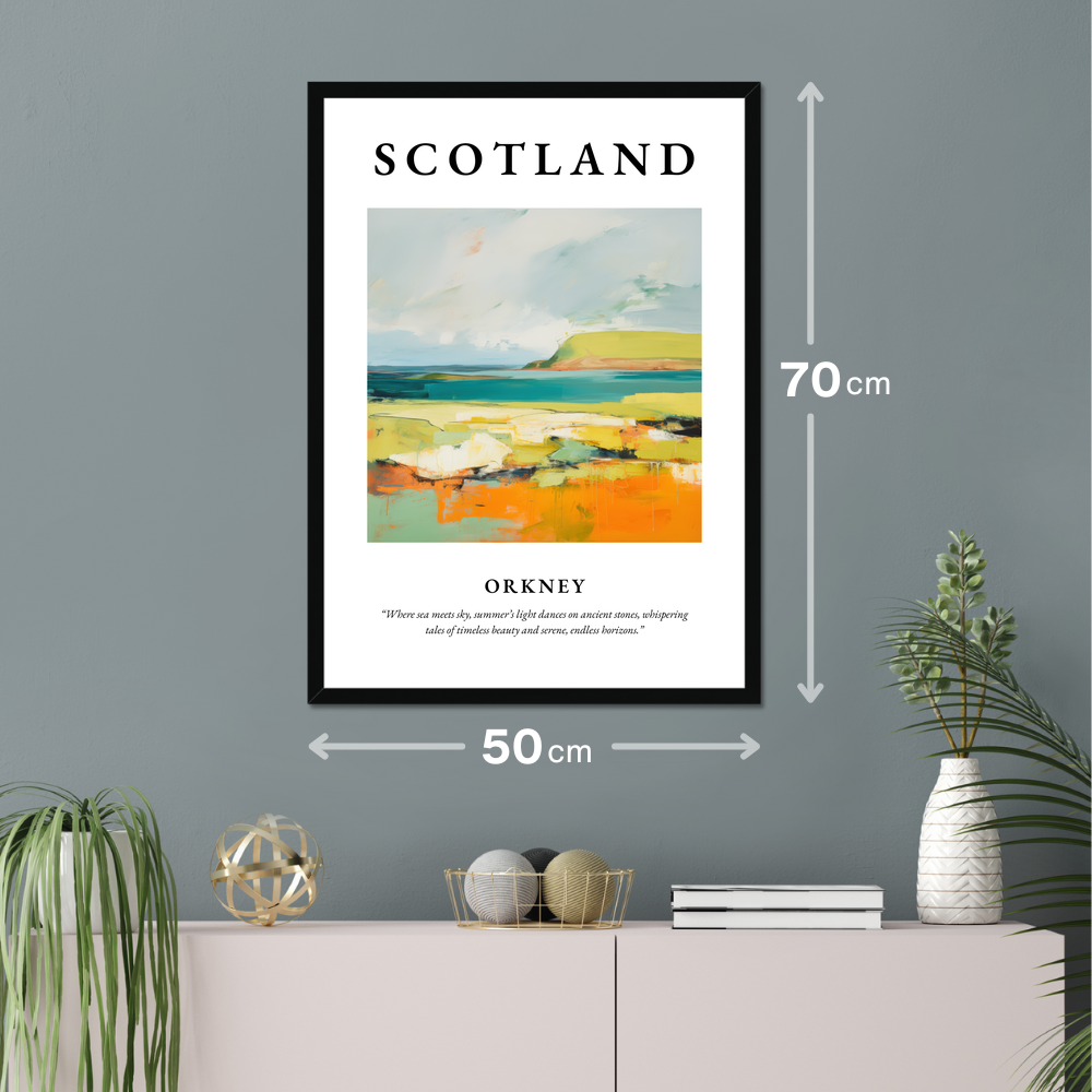 Poster of Orkney hanging on a wall