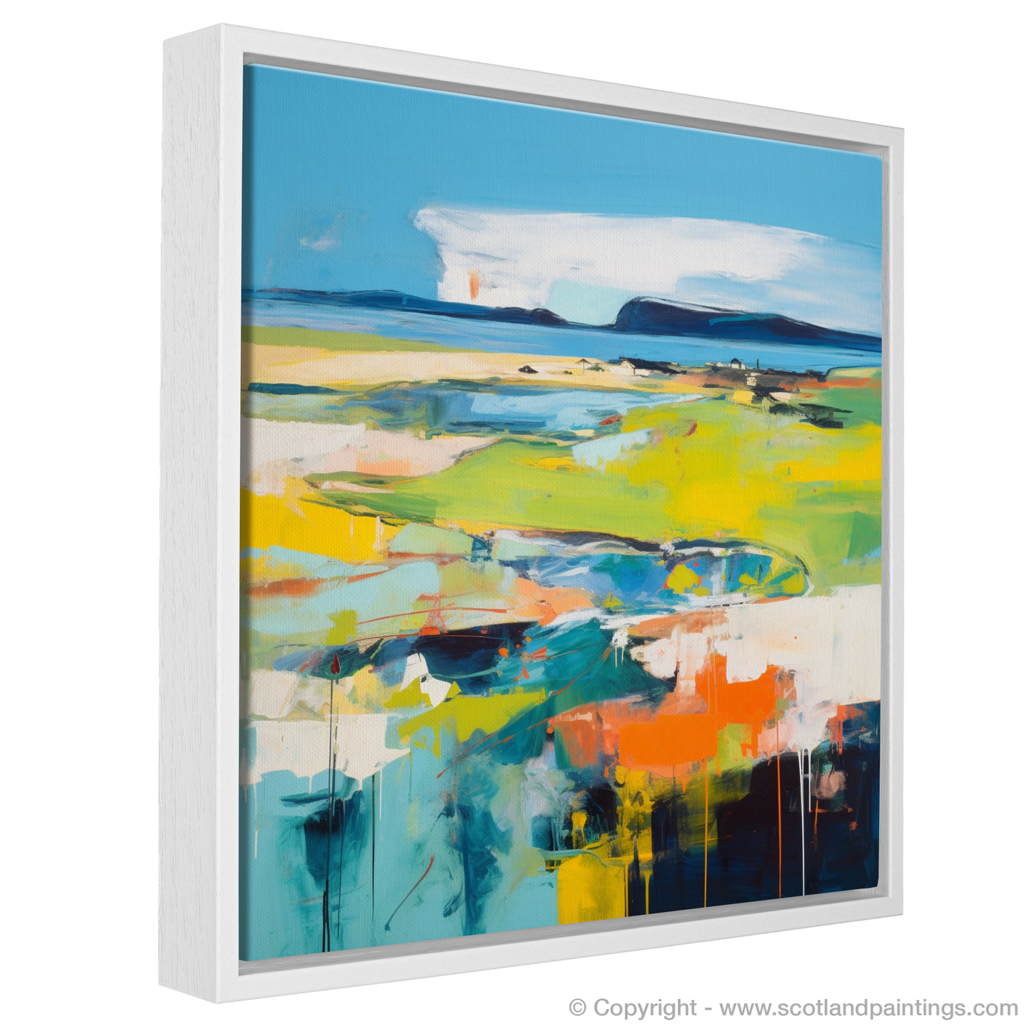 Painting and Art Print of Orkney, North of mainland Scotland in summer entitled "Orkney Summer Symphony: An Abstract Ode to the North".