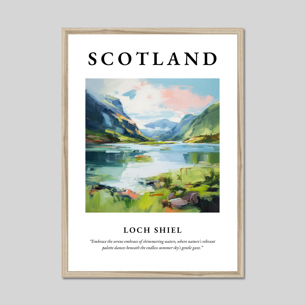 Poster in a natural frame with the word Scotland