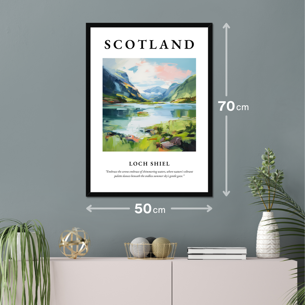 Poster of Loch Shiel hanging on a wall