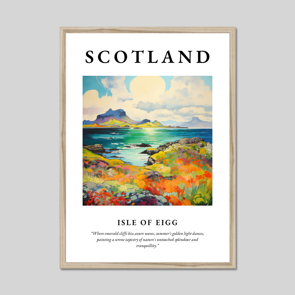 Poster in a natural frame with the word Scotland