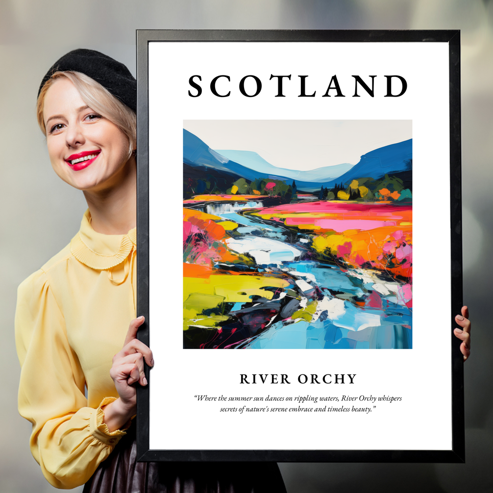 Person holding a poster of River Orchy