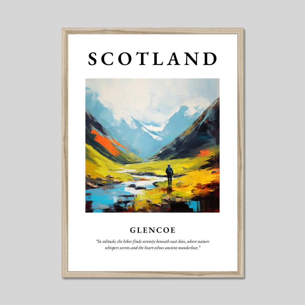 Poster in a natural frame with the word Scotland