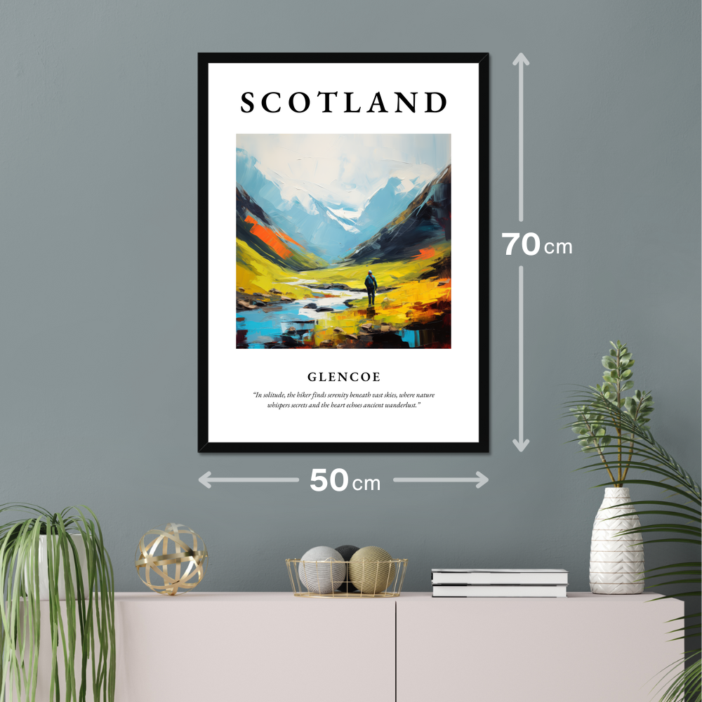 Poster of Glencoe hanging on a wall