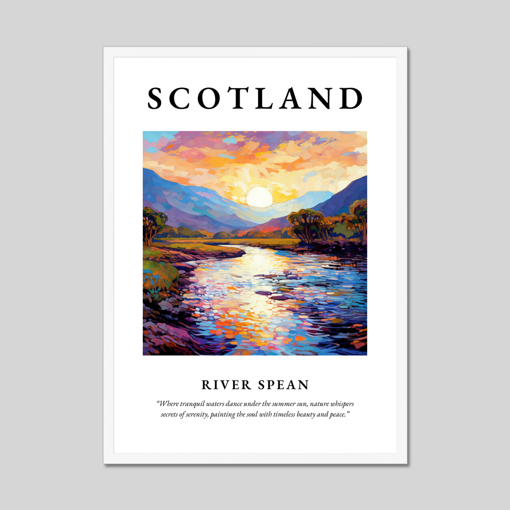 Poster in a white frame with the word Scotland