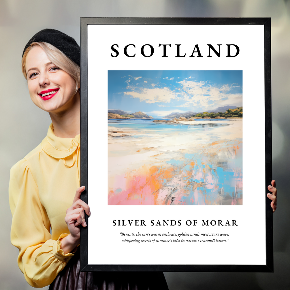 Person holding a poster of Silver Sands of Morar