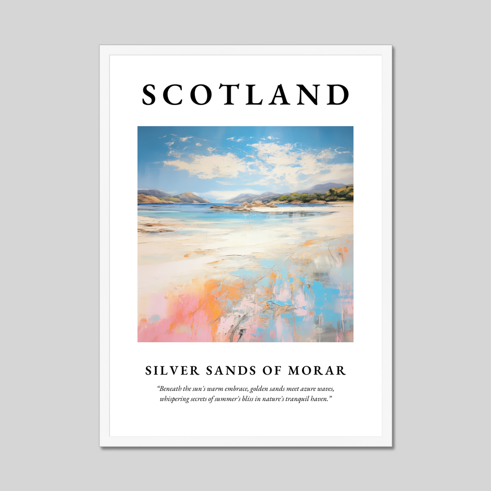 Poster in a white frame with the word Scotland