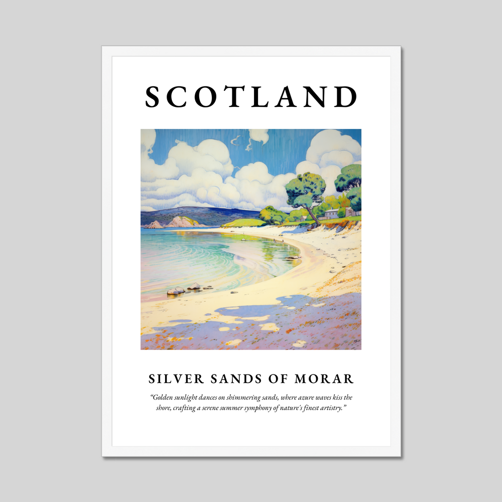 Poster in a white frame with the word Scotland