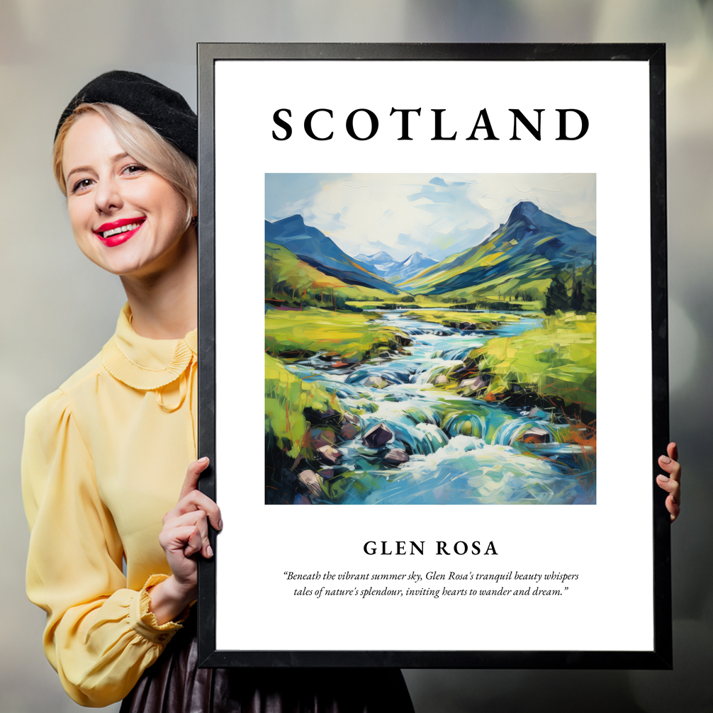 Person holding a poster of Glen Rosa