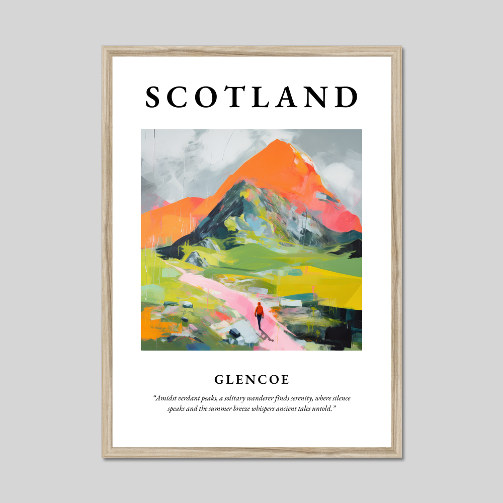 Poster in a natural frame with the word Scotland