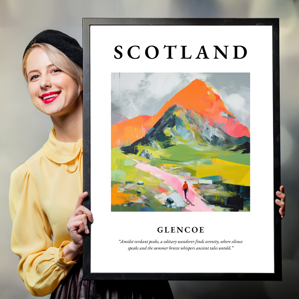 Person holding a poster of Glencoe