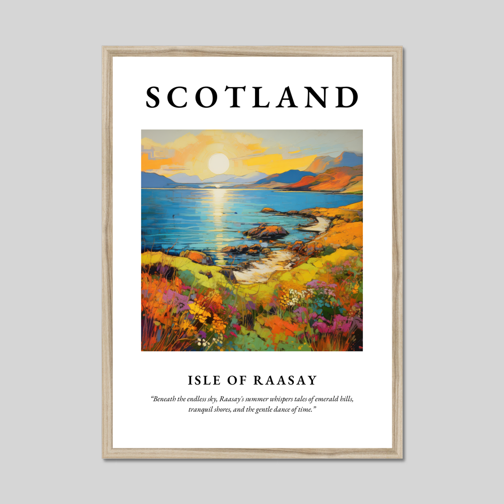 Poster in a natural frame with the word Scotland