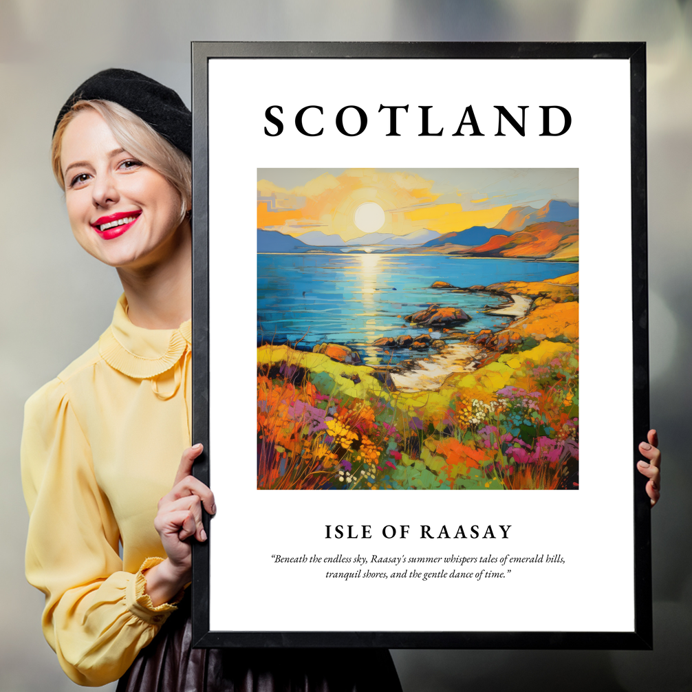 Person holding a poster of Isle of Raasay