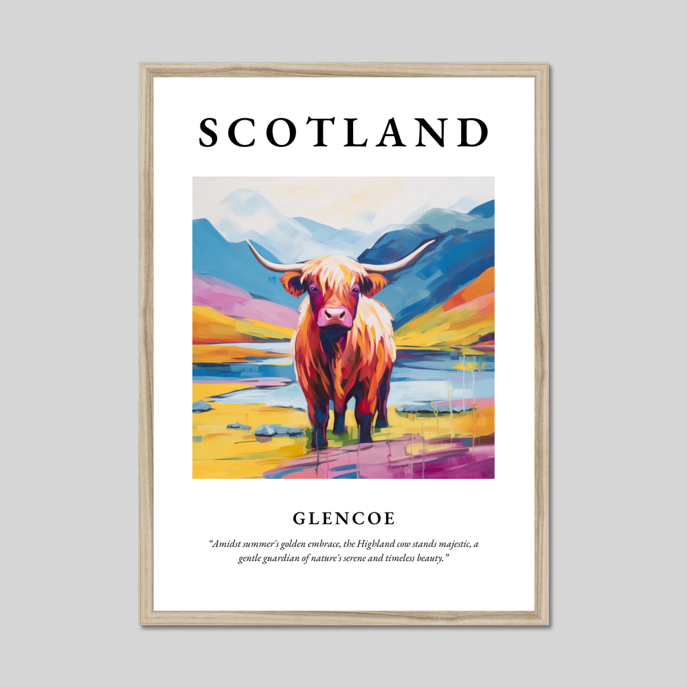 Poster in a natural frame with the word Scotland