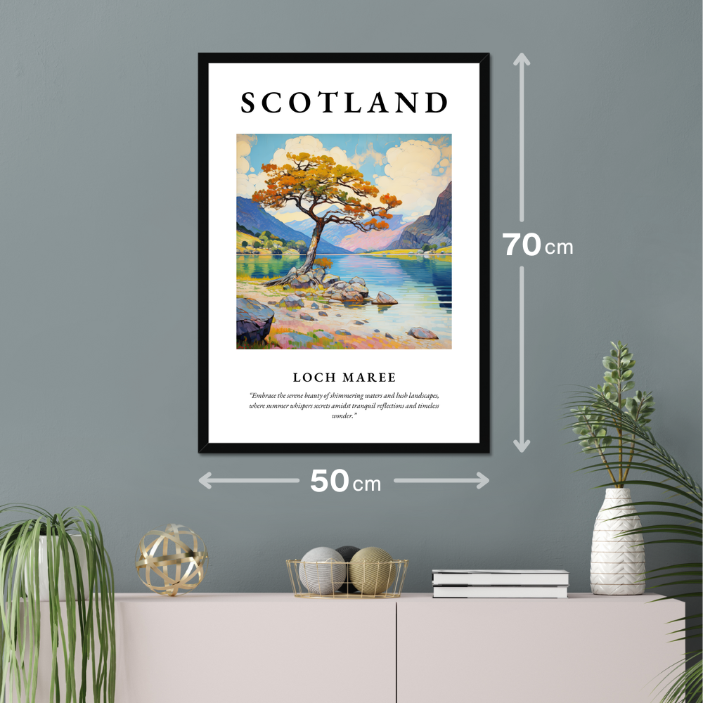 Poster of Loch Maree hanging on a wall