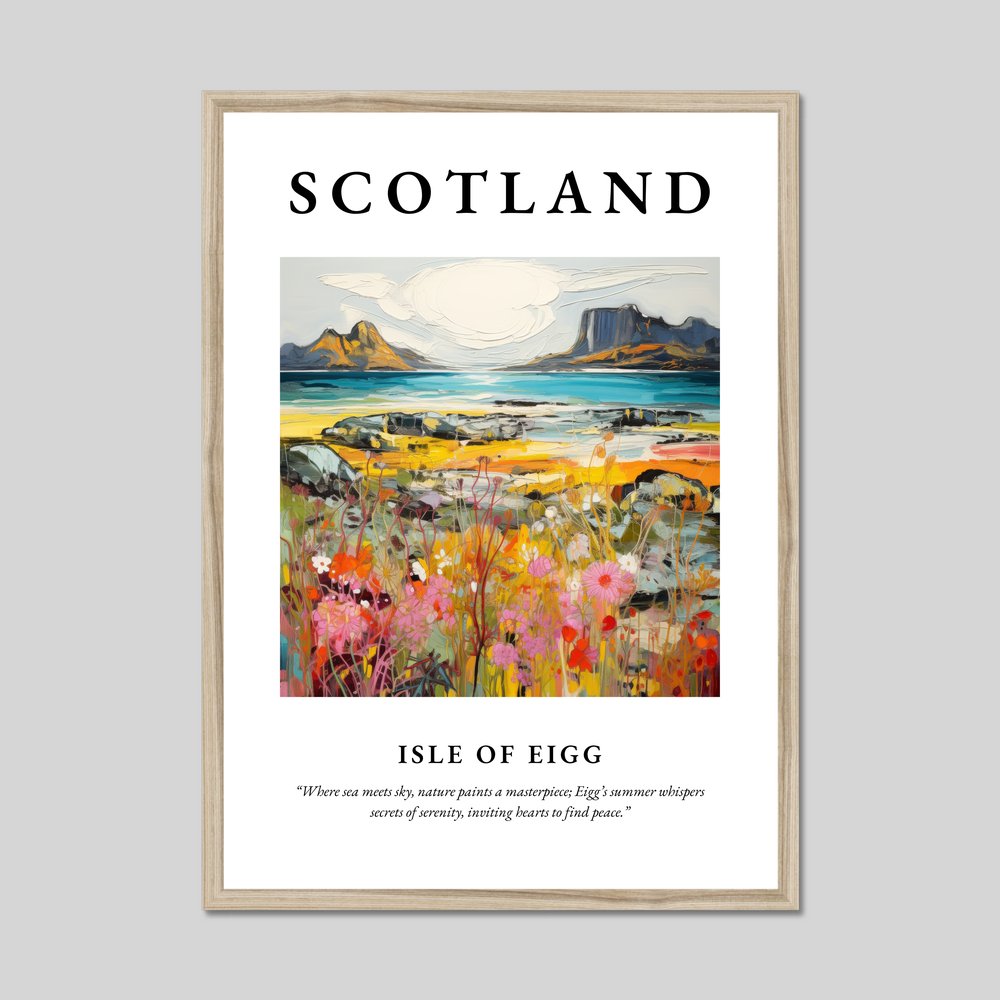 Poster in a natural frame with the word Scotland