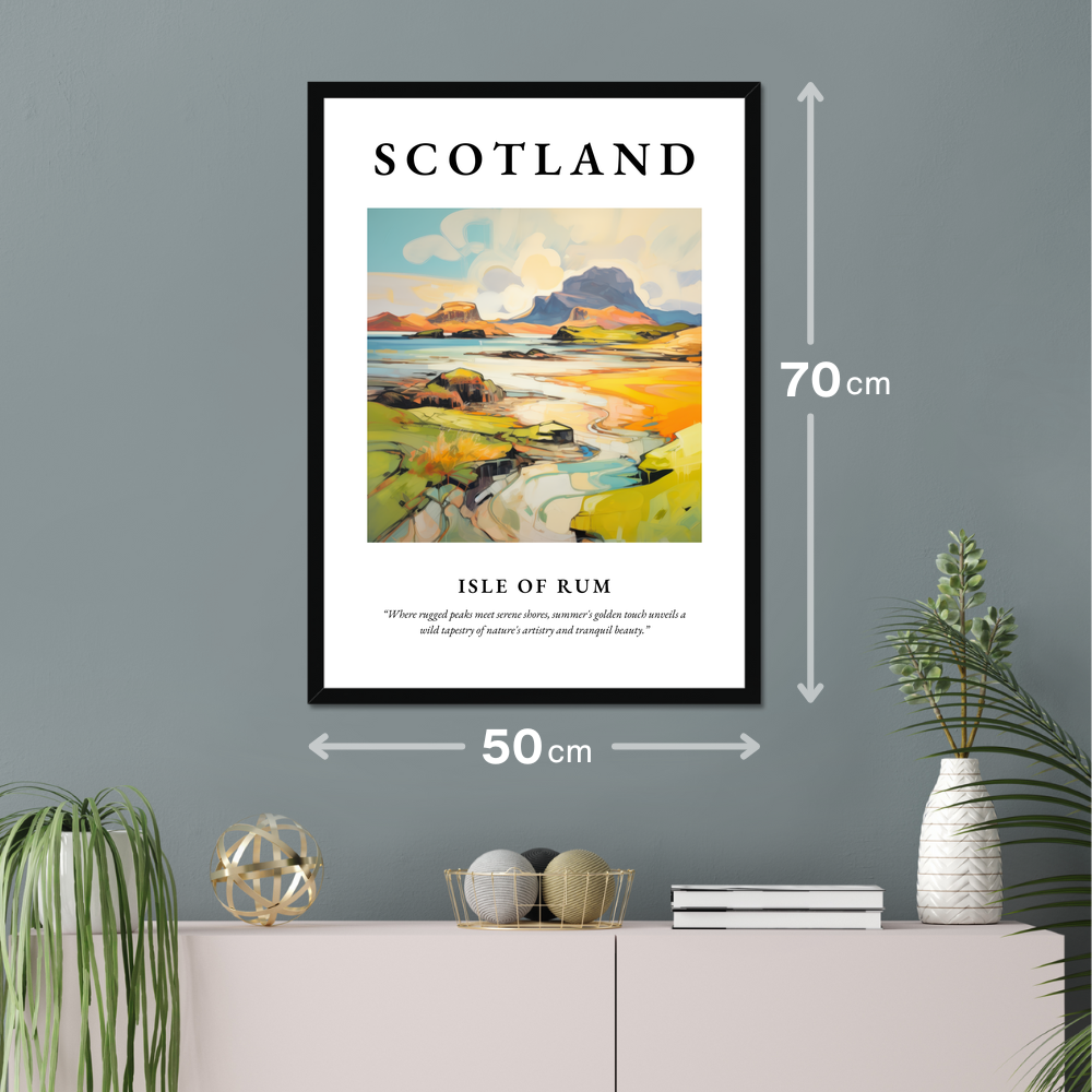 Poster of Isle of Rum hanging on a wall