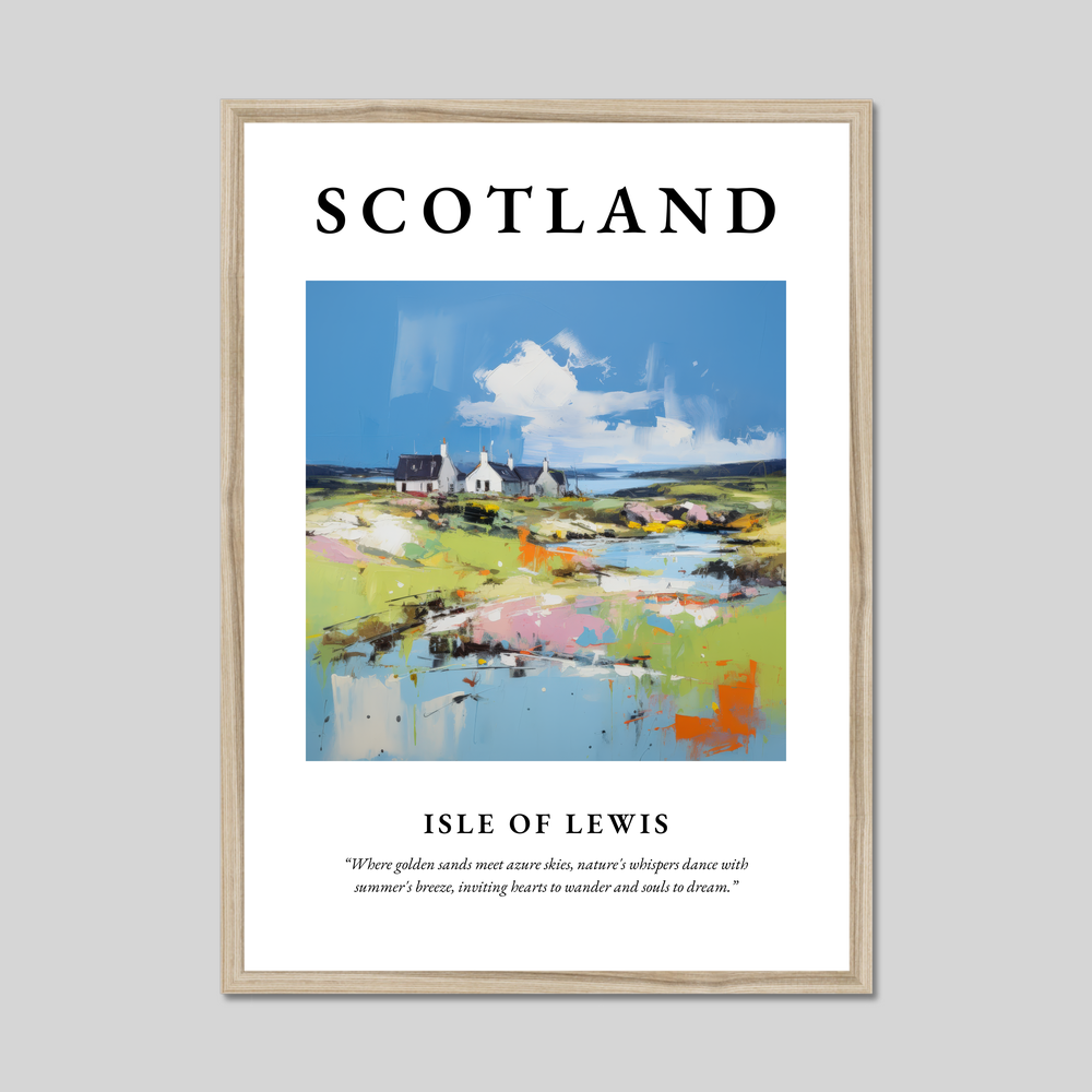 Poster in a natural frame with the word Scotland