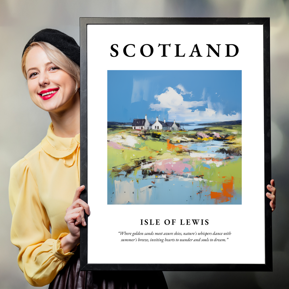 Person holding a poster of Isle of Lewis