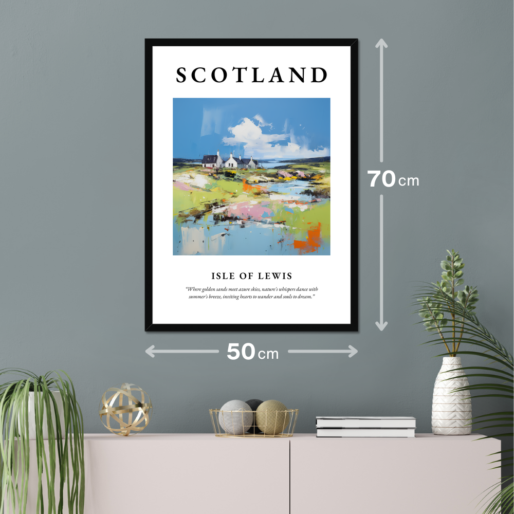 Poster of Isle of Lewis hanging on a wall