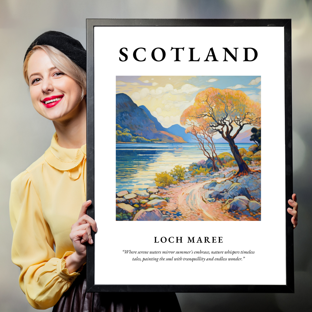 Person holding a poster of Loch Maree