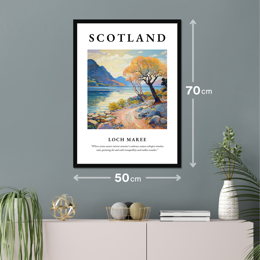 Poster of Loch Maree hanging on a wall