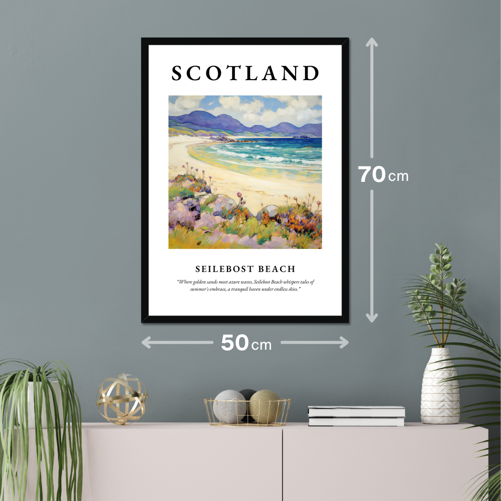 Poster of Seilebost Beach hanging on a wall