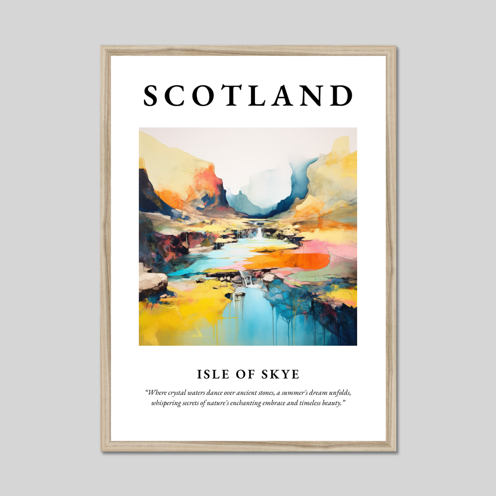 Poster in a natural frame with the word Scotland