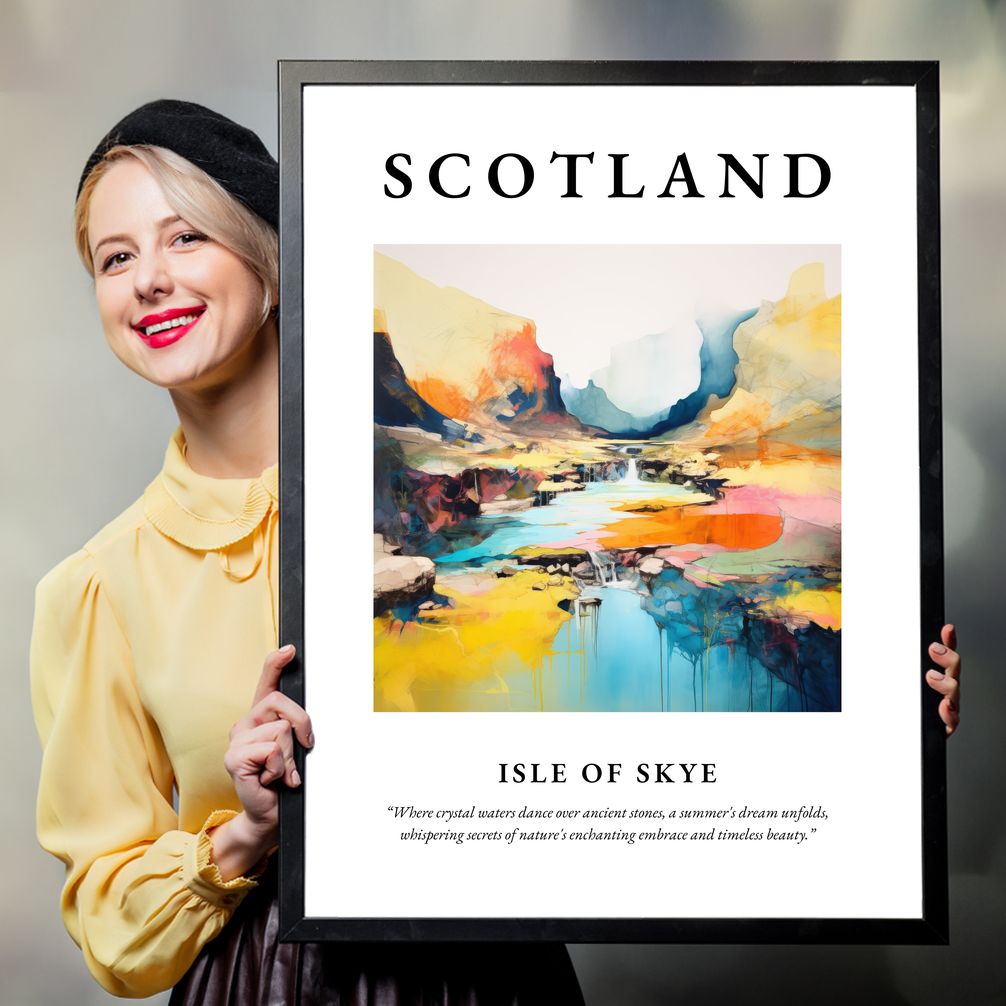 Person holding a poster of Isle of Skye