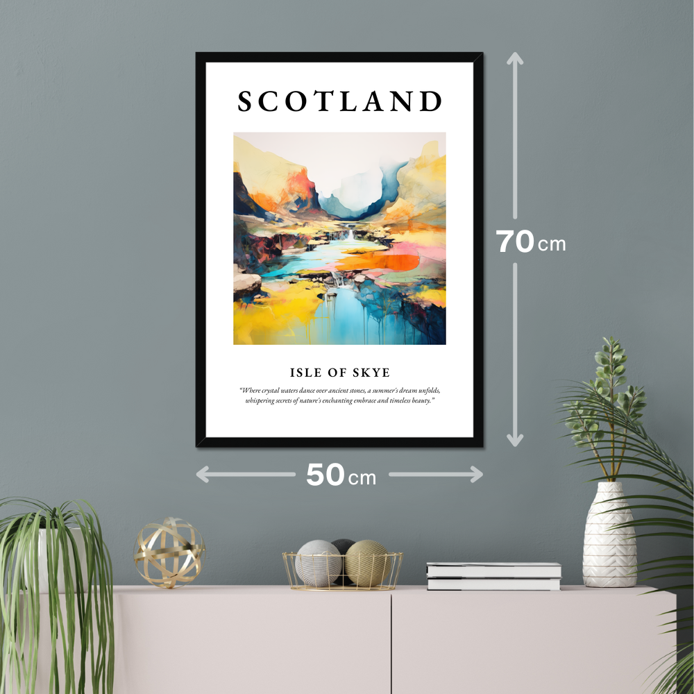 Poster of Isle of Skye hanging on a wall